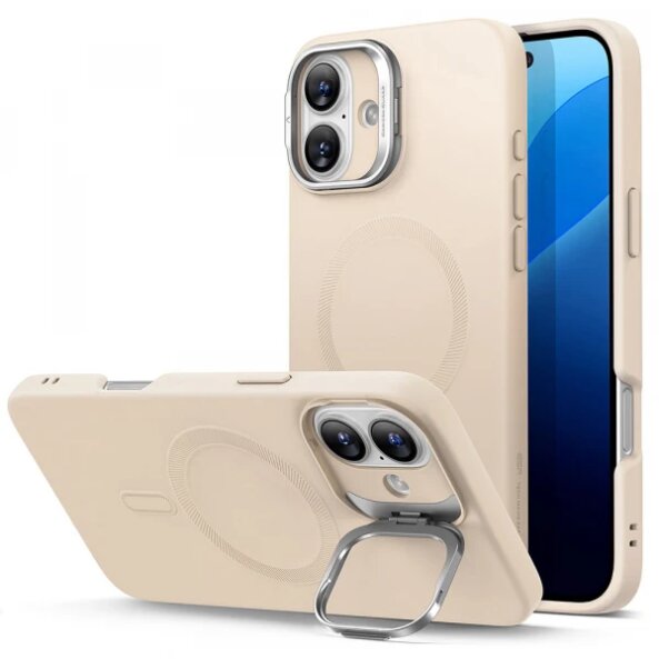 Husa MagSafe pentru Apple iPhone 16 Plus, ESR, Cloud Soft Kickstand, Crem