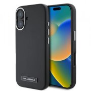 Husa MagSafe pentru Apple iPhone 16 Plus, Karl Lagerfeld, FW Metal Plate, Neagra