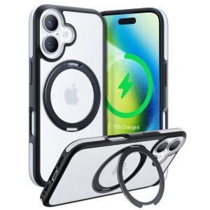 Husa MagSafe pentru Apple iPhone 16 Plus, Torras, Ostand R Fusion, Neagra