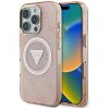Husa MagSafe pentru Apple iPhone 16 Pro Max, Guess, IML Glitter 4G Circle Triangle, Roz