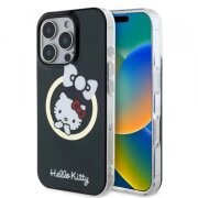 Husa MagSafe pentru Apple iPhone 16 Pro Max, Hello Kitty, IML Fun Bow, Neagra