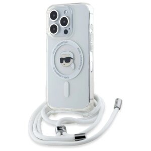 Husa MagSafe pentru Apple iPhone 16 Pro Max, Karl Lagerfeld, IML Crossbody Karl's Head, Transparenta