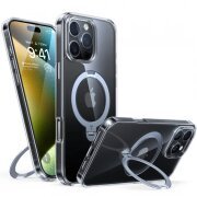 Husa MagSafe pentru Apple iPhone 16 Pro Max, Torras, Ostand Spin, Transparenta