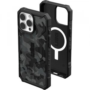 Husa MagSafe pentru Apple iPhone 16 Pro Max, Urban Armor Gear, Pathfinder SE Midnight Camo, Camuflaj