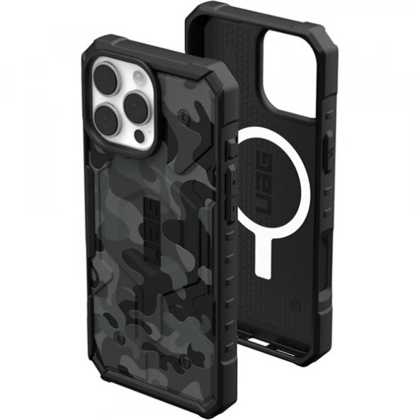 Husa MagSafe pentru Apple iPhone 16 Pro Max, Urban Armor Gear, Pathfinder SE Midnight Camo, Camuflaj
