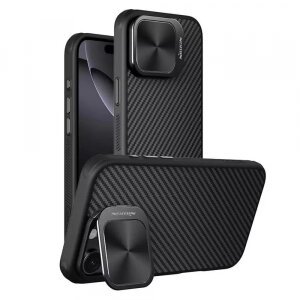 Husa MagSafe pentru Apple iPhone 16 Pro, Nillkin, CarboProp (w/o Camera Cutout), Neagra