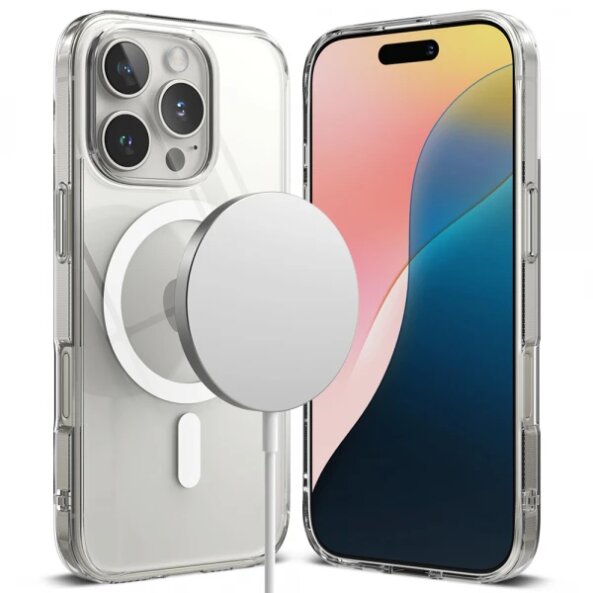 Husa MagSafe pentru Apple iPhone 16 Pro, Ringke, Fusion, Transparenta