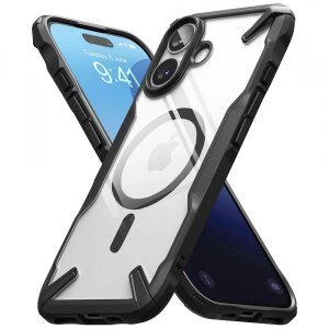 Husa MagSafe pentru Apple iPhone 16, Ringke, Fusion X, Neagra