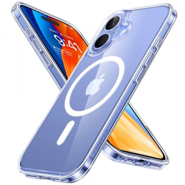 Husa MagSafe pentru Apple iPhone 16, Torras, Diamond, Transparenta