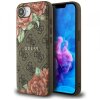 Husa MagSafe pentru Apple iPhone 16e, Guess, 4G Flowers Print, Maro