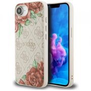 Husa MagSafe pentru Apple iPhone 16e, Guess, 4G Flowers Print, Roz
