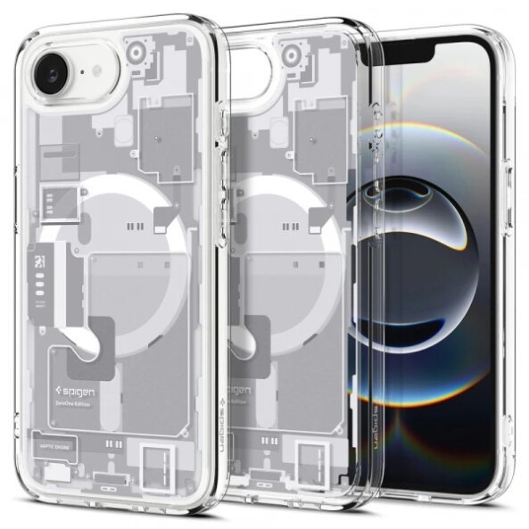 Husa MagSafe pentru Apple iPhone 16e, Spigen, Ultra Hybrid Zero One, Alba