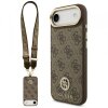 Husa MagSafe pentru Apple iPhone 17 Air, Guess, 4G Strass Logo with Big Strap, Maro