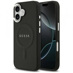 Husa MagSafe pentru Apple iPhone 17, Guess, Classic Logo, Neagra