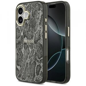 Husa MagSafe pentru Apple iPhone 17, Guess, Python Pattern, Neagra