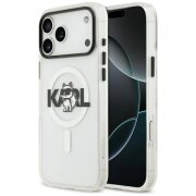Husa MagSafe pentru Apple iPhone 17 Pro, Karl Lagerfeld, IML Sketch Logo Choupette, Transparenta
