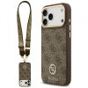 Husa MagSafe pentru Apple iPhone 17 Pro Max, Guess, 4G Strass Logo with Big Strap, Maro