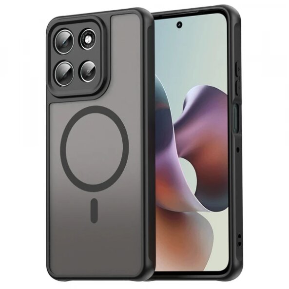 Husa MagSafe pentru Motorola Moto G86, Techsuit, HaloFrost II, Neagra