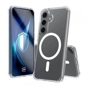 Husa MagSafe pentru Samsung Galaxy A17 4G / A17 5G, 3MK, Armor MagCase, Transparenta
