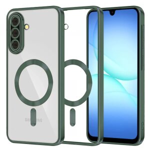 Husa MagSafe pentru Samsung Galaxy A17 4G / A17 5G, Techsuit, Luxury Crystal, Verde Inchis