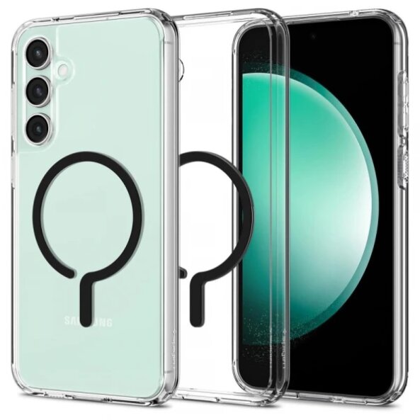Husa MagSafe pentru Samsung Galaxy S23 FE S711, Spigen, Ultra Hybrid OneTap Ring, Transparenta