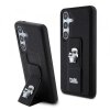 Husa MagSafe pentru Samsung Galaxy S24 S921, Karl Lagerfeld, Saffiano Gripstand Karl &amp; Choupette, Neagra