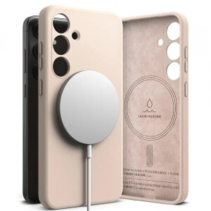 Husa MagSafe pentru Samsung Galaxy S24 S921, Ringke, Silicone, Roz