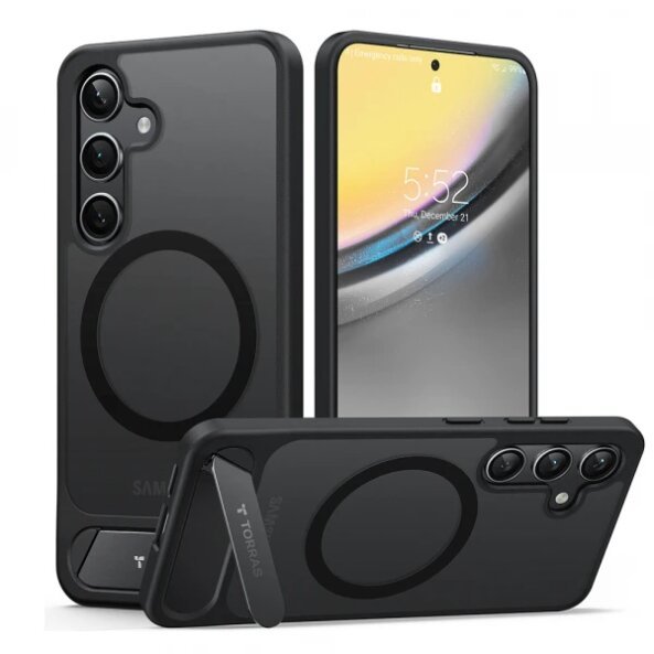 Husa MagSafe pentru Samsung Galaxy S24 S921, Torras, Pstand, Neagra