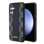 Husa MagSafe pentru Samsung Galaxy S24+ S926, DKNY, Checkered Mono Pattern, Neagra