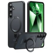 Husa MagSafe pentru Samsung Galaxy S24+ S926, Torras, Ostand, Neagra