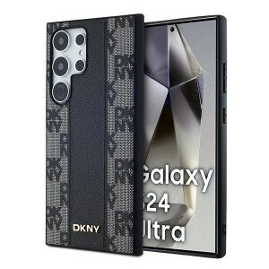 Husa MagSafe pentru Samsung Galaxy S24 Ultra S928, DKNY, Checkered Mono Pattern, Neagra