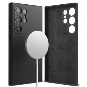 Husa MagSafe pentru Samsung Galaxy S24 Ultra S928, Ringke, Silicone, Neagra