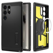 Husa MagSafe pentru Samsung Galaxy S24 Ultra S928, Spigen, Tough Armor, Neagra