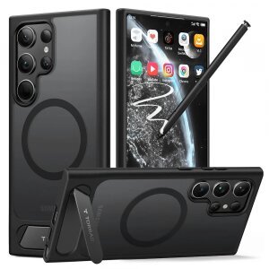 Husa MagSafe pentru Samsung Galaxy S24 Ultra S928, Torras, Pstand, Neagra