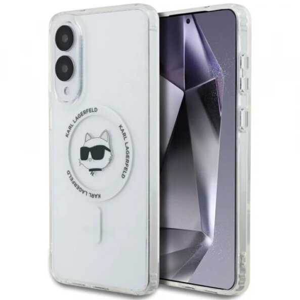 Husa MagSafe pentru Samsung Galaxy S25 Edge S937, Karl Lagerfeld, IML Choupette's Head, Alba