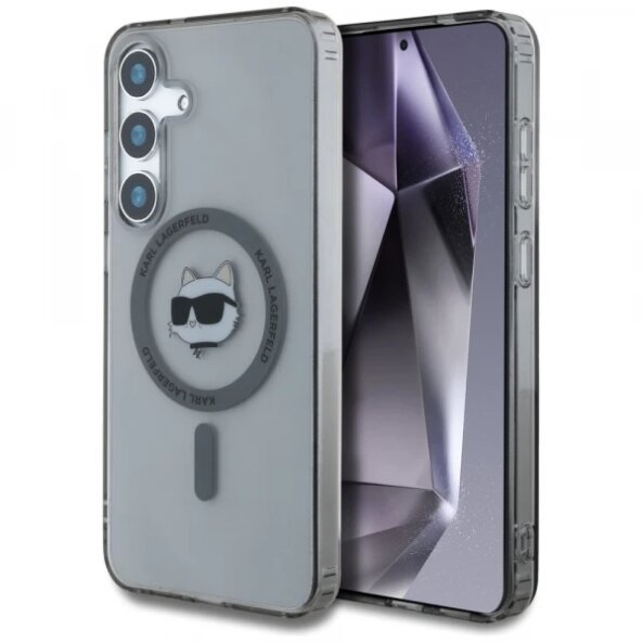 Husa MagSafe pentru Samsung Galaxy S25 S931, Karl Lagerfeld, IML Choupette's Head, Neagra