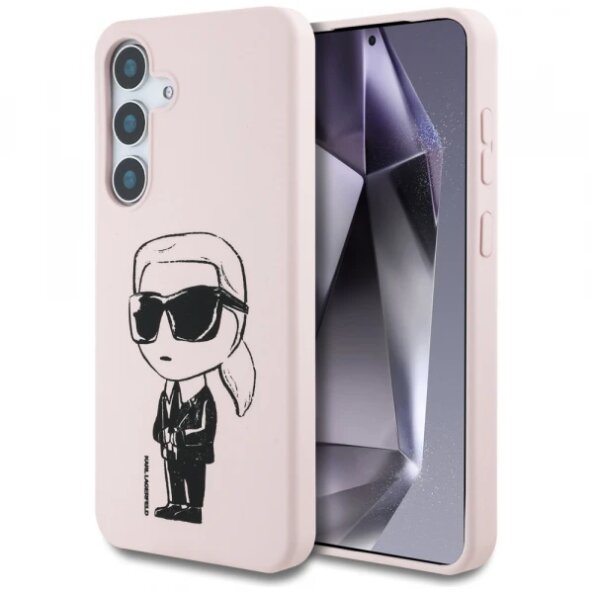 Husa MagSafe pentru Samsung Galaxy S25 S931, Karl Lagerfeld, Silicone Graffiti, Roz
