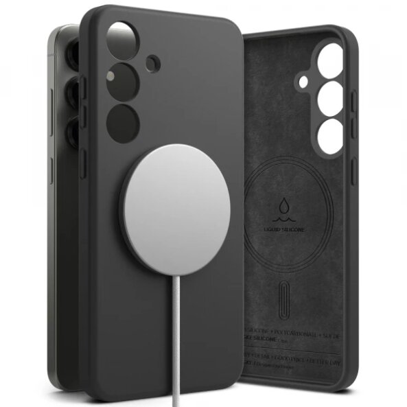 Husa MagSafe pentru Samsung Galaxy S25 S931, Ringke, Silicone, Neagra