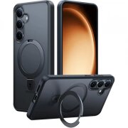 Husa MagSafe pentru Samsung Galaxy S25 S931, Torras, Ostand, Neagra
