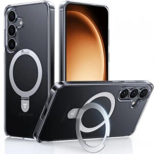 Husa MagSafe pentru Samsung Galaxy S25 S931, Torras, Ostand, Transparenta