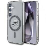 Husa MagSafe pentru Samsung Galaxy S25+ S936, Karl Lagerfeld, IML Metal Karl &amp; Choupette's Heads, Neagra