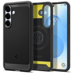 Husa MagSafe pentru Samsung Galaxy S25+ S936, Spigen, Rugged Armor, Neagra Mata