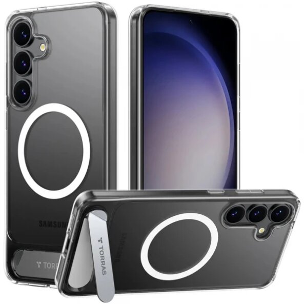 Husa MagSafe pentru Samsung Galaxy S25+ S936, Torras, Pstand, Transparenta