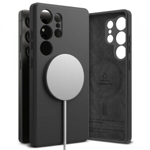 Husa MagSafe pentru Samsung Galaxy S25 Ultra S938, Ringke, Silicone, Neagra