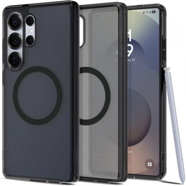 Husa MagSafe pentru Samsung Galaxy S25 Ultra S938, Spigen, Ultra Hybrid, Neagra Satinata