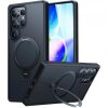 Husa MagSafe pentru Samsung Galaxy S25 Ultra S938, Torras, Ostand Spin, Neagra