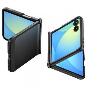 Husa MagSafe pentru Samsung Galaxy Z Flip7 F766, Spigen, Slim Armor Pro, Neagra