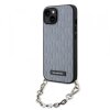 Husa pentru Apple iPhone 14, Karl Lagerfeld, Saffiano Monogram Chain, Argintie