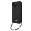Husa pentru Apple iPhone 14, Karl Lagerfeld, Saffiano Monogram Chain, Neagra