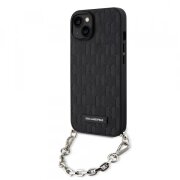 Husa pentru Apple iPhone 14, Karl Lagerfeld, Saffiano Monogram Chain, Neagra